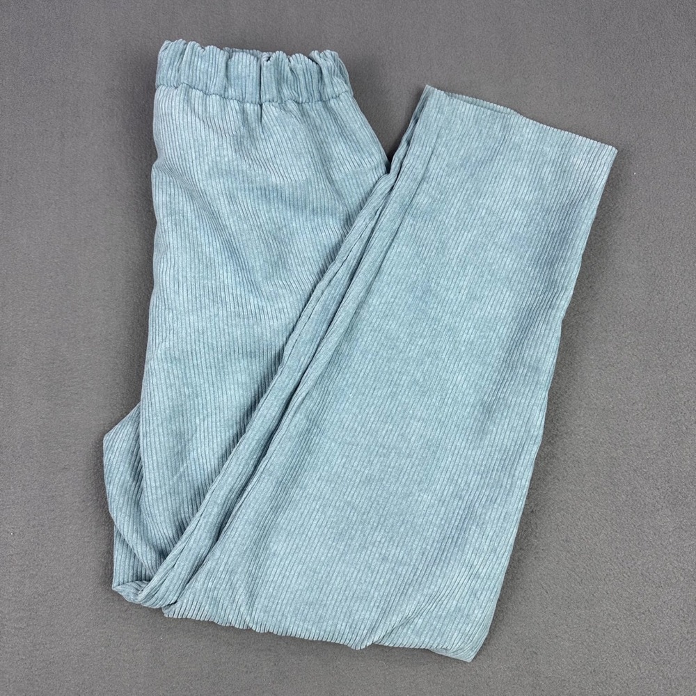 Zenana Corduroy Pants Dusty Blue High Waisted Straight Leg QP-1161D4 Mens Medium